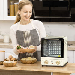 HOMCOM Mini Oven Toaster Oven with Baking Tray Wire Rack Crumb Tray