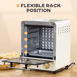 HOMCOM Mini Oven Toaster Oven with Baking Tray Wire Rack Crumb Tray - Additional view 4