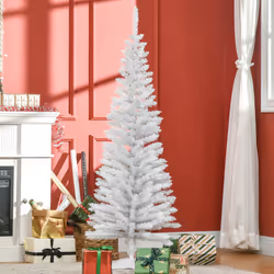 HOMCOM 5FT Pencil Artificial Christmas Tree with Solid Stand Tips White - Additional view 5