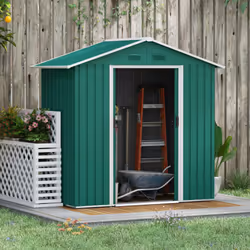 Outsunny 6.5x3.5ft Metal Garden Shed for Garden and Outdoor Storage, Green