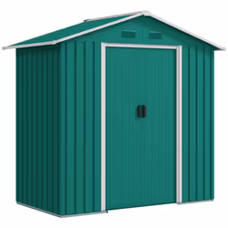 Outsunny 6.5x3.5ft Metal Garden Shed for Garden and Outdoor Storage, Green - Additional view 8