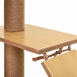 PawHut Cat Tree, 130cm Cat Tree for Indoor Cats, Multi-Level Plush Cat Tower - Additional view 6