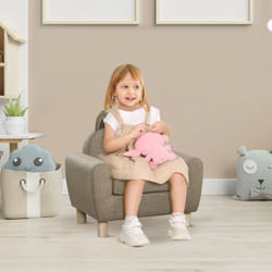 HOMCOM Kids Sofa Children Armchair Toddler Chair Ear Modeling Bedroom Brown