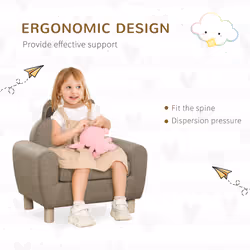 HOMCOM Kids Sofa Children Armchair Toddler Chair Ear Modeling Bedroom Brown