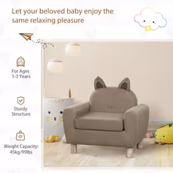 HOMCOM Kids Sofa Children Armchair Toddler Chair Ear Modeling Bedroom Brown - Additional view 5