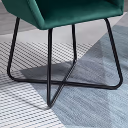 HOMCOM Modern Accent Chair Velvet-Feel Upholstered Lounge Armchair Green - Additional view 7