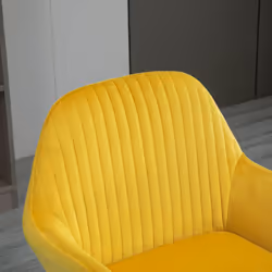HOMCOM Modern Accent Chair Velvet-Feel Upholstered Lounge Armchair Yellow - Additional view 6