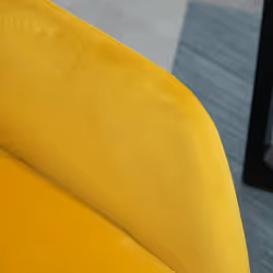 HOMCOM Modern Accent Chair Velvet-Feel Upholstered Lounge Armchair Yellow - Additional view 7