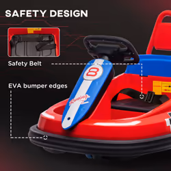 HOMCOM 6V Kids Bumper Car, 360 Rotation Waltz Car w/ 2 Speeds - Red