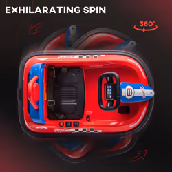 HOMCOM 6V Kids Bumper Car, 360 Rotation Waltz Car w/ 2 Speeds - Red - Additional view 5