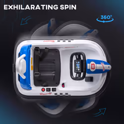 HOMCOM 6V Kids Bumper Car, 360 Rotation Waltz Car w/ 2 Speeds - White