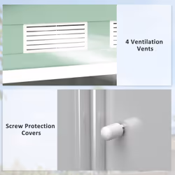 Outsunny 7 x 4ft Garden Shed Storage with Foundation Kit and Vents Light Green - Additional view 4