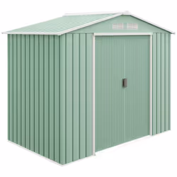 Outsunny 7 x 4ft Garden Shed Storage with Foundation Kit and Vents Light Green - Additional view 8