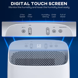 HOMCOM 12L/Day 2500ml Dehumidifier for Home with 24H Timer and 2 Speed Modes
