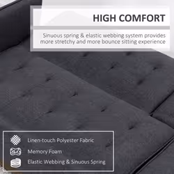 HOMCOM Upholstered Sofa bed 3 Seater Home Theater with Storage Grey - Additional view 4