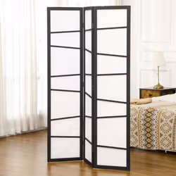HOMCOM Folding Room Divider 3 Panel Privacy Screen Protector with Wooden Frame - Additional view 6