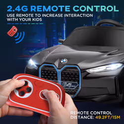 HOMCOM BMW i4 Licensed 12V Kids Electric Ride-On Car w/ Remote Control - Black