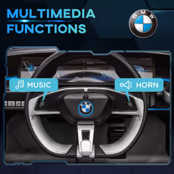 HOMCOM BMW i4 Licensed 12V Kids Electric Ride-On Car w/ Remote Control - Black - Additional view 4