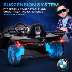 HOMCOM BMW i4 Licensed 12V Kids Electric Ride-On Car w/ Remote Control - Black - Additional view 5