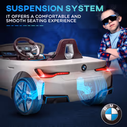 HOMCOM BMW i4 Licensed 12V Kids Electric Ride-On Car w/ Remote Control - White - Additional view 5