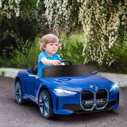 HOMCOM BMW i4 Licensed 12V Kids Electric Ride-On Car w/ Remote Control - Blue