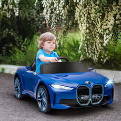 HOMCOM BMW i4 Licensed 12V Kids Electric Ride-On Car w/ Remote Control - Blue