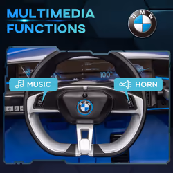 HOMCOM BMW i4 Licensed 12V Kids Electric Ride-On Car w/ Remote Control - Blue - Additional view 4