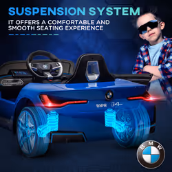 HOMCOM BMW i4 Licensed 12V Kids Electric Ride-On Car w/ Remote Control - Blue - Additional view 5