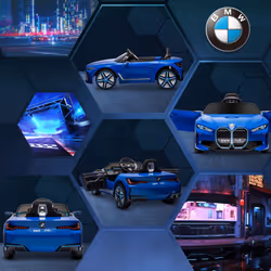 HOMCOM BMW i4 Licensed 12V Kids Electric Ride-On Car w/ Remote Control - Blue - Additional view 6