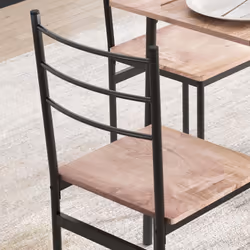 HOMCOM 5 Piece Dining Table and Chairs Set, Space Saving, Brown and Black - Additional view 8