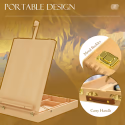 Vinsetto Wooden Table Easel Box Hold Canvas up to 61cm Adjustable Sketch Board - Additional view 5