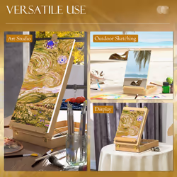 Vinsetto Wooden Table Easel Box Hold Canvas up to 61cm Adjustable Sketch Board - Additional view 6
