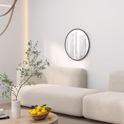 HOMCOM Wall Mirror for Living Room Bedroom, 61 cm Circle Bathroom Mirror, Black - Additional view 6