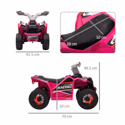 HOMCOM Electric Quad Bike, 6V Kids Ride-On ATV, for Ages 18-36 Months - Pink - Additional view 5