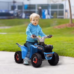 HOMCOM Electric Quad Bike, 6V Kids Ride-On ATV, for Ages 18-36 Months - Blue