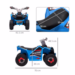 HOMCOM Electric Quad Bike, 6V Kids Ride-On ATV, for Ages 18-36 Months - Blue - Additional view 4