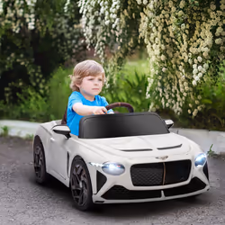 HOMCOM Bentley Bacalar Licensed 12V Kids Electric Ride-On w/ Remote - White