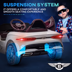 HOMCOM Bentley Bacalar Licensed 12V Kids Electric Ride-On w/ Remote - White - Additional view 6