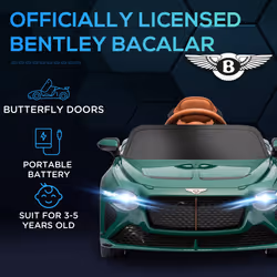 HOMCOM Bentley Bacalar Licensed 12V Kids Electric Ride-On w/ Remote - Green