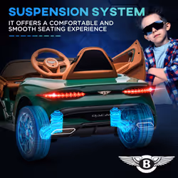 HOMCOM Bentley Bacalar Licensed 12V Kids Electric Ride-On w/ Remote - Green - Additional view 5