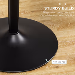 HOMCOM Round Dining Table w/ Steel Base, Non-slip Pad for Living Room Black