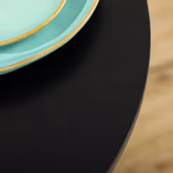 HOMCOM Round Dining Table w/ Steel Base, Non-slip Pad for Living Room Black - Additional view 7
