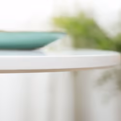 HOMCOM Round Dining Table w/ Steel Base, Non-slip Pad for Living Room White - Additional view 5
