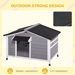 PawHut Wooden Dog Kennel for Outside 109L x 79W x 72H cm, Grey