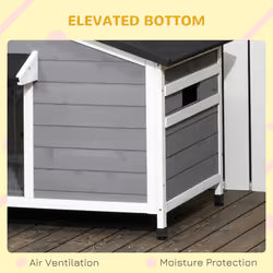 PawHut Wooden Dog Kennel for Outside 109L x 79W x 72H cm, Grey - Additional view 5