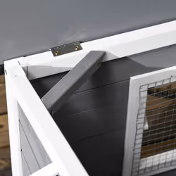 PawHut Wooden Dog Kennel for Outside 109L x 79W x 72H cm, Grey - Additional view 6