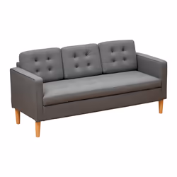 HOMCOM Modern 3 Seater Sofa with Hidden Storage and Rubber Wood Legs, Grey - Additional view 8