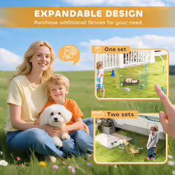 PawHut Pet Playpen Dog Puppy Crate Kennel w/ Door - Additional view 8