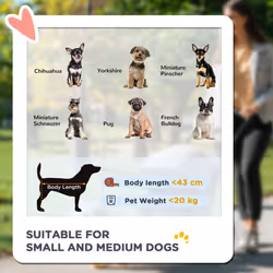 PawHut 3 Wheel Pet Stroller, for Medium Small Dogs, Foldable Cat Pram - Yellow - Additional view 7