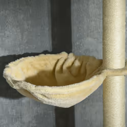 PawHut Floor to Ceiling Climbing Cat Tree Tower, 230-250cm Height, Beige - Additional view 6